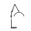 Luz de media luna (16 pulgadas/20 W) con soporte para teléfono. Luz blanca de alto brillo y mando a distancia. Perfecto para salones de belleza y sesiones de transmisión en vivo.