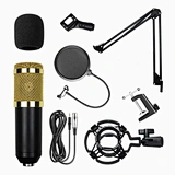 Kit tarjeta de sonido micrófono BM800 V8. Micrófono de condensador con soporte, perfecto para karaoke en estudio y retransmisiones en directo. Grabación profesional, ideal para creadores domésticos.