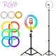 RGB-Ringlicht mit Ständer. Dimmbare RGB-Farben für atemberaubende Videos. Unverzichtbar für Vlogger und Make-up-Künstler, die eine einzigartige, auffällige Atmosphäre schaffen möchten.