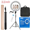 Bestes Ringlicht 22-Zoll-Profi-Studiolicht. Einstellbare Farbtemperatur, Fernbedienung, 3 Telefonhalter + Aufbewahrungstasche für Fotografie und Live-Streams.