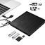 Reproductor de DVD externo para computadora portátil: elegante grabadora de DVD/CD USB 3.0 ultradelgada con 2 HUB y lectores de tarjetas TF/SD, de alta velocidad y portátil para computadora portátil.