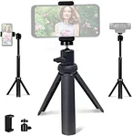 Dieses Tischstativ ist leicht, ausziehbar und passt auf Kameras, Telefone und Webcams. Kompaktes ABS-Design für stabile Desktop-Aufnahmen und Vlogging.