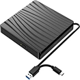 USB Type-C external DVD drive works as a reliable cd reader for laptop, supports CD RW/DVD RW, ideal for laptop & desktop use.