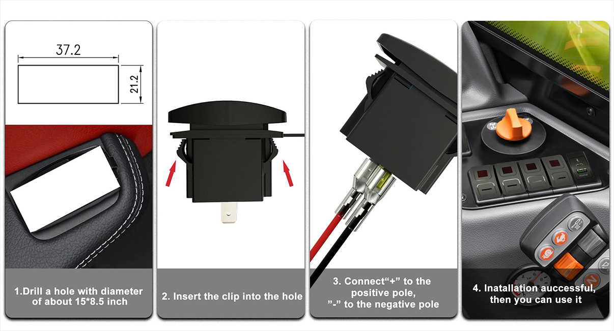 DAMAVO usb charger 12v ,usb charger for car ,12 volt usb charging port OEM