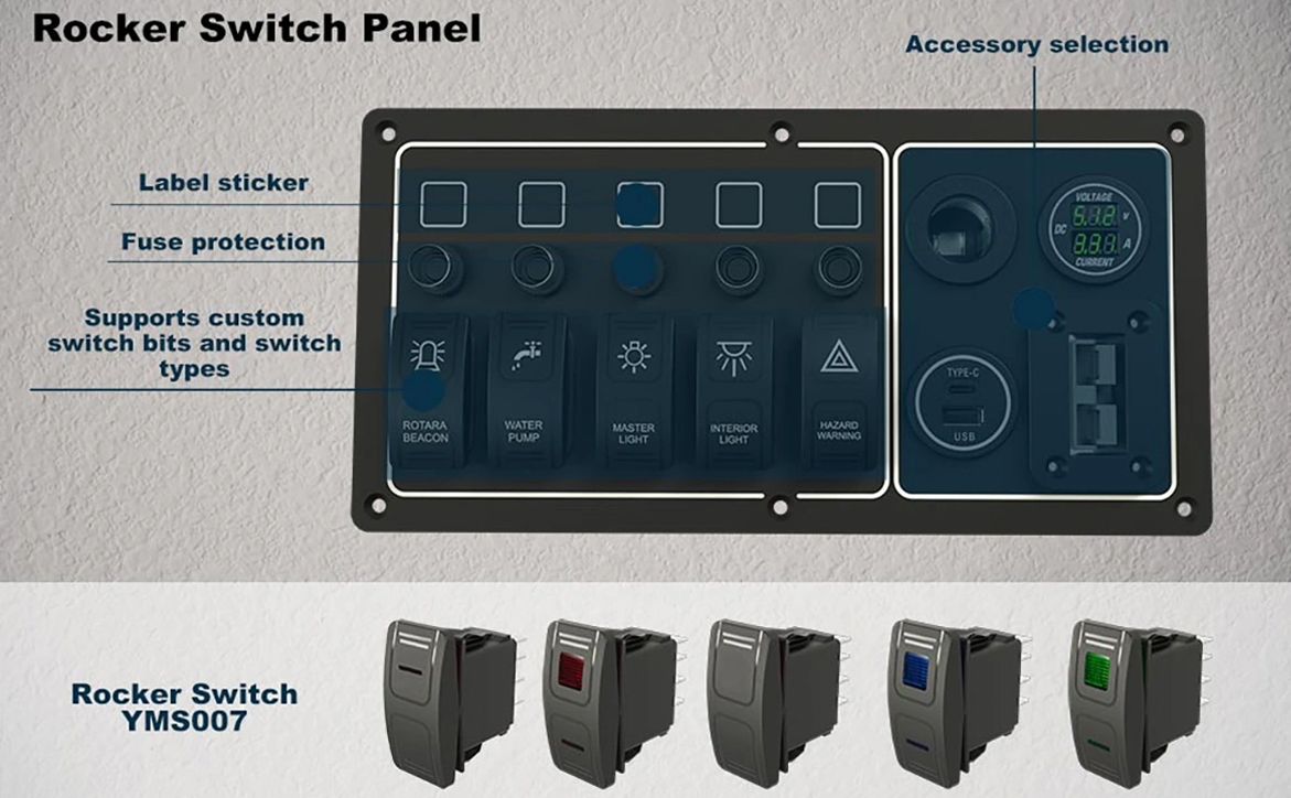 12v rocker switch panel,8 rocker switch panel,12v boat switch panel