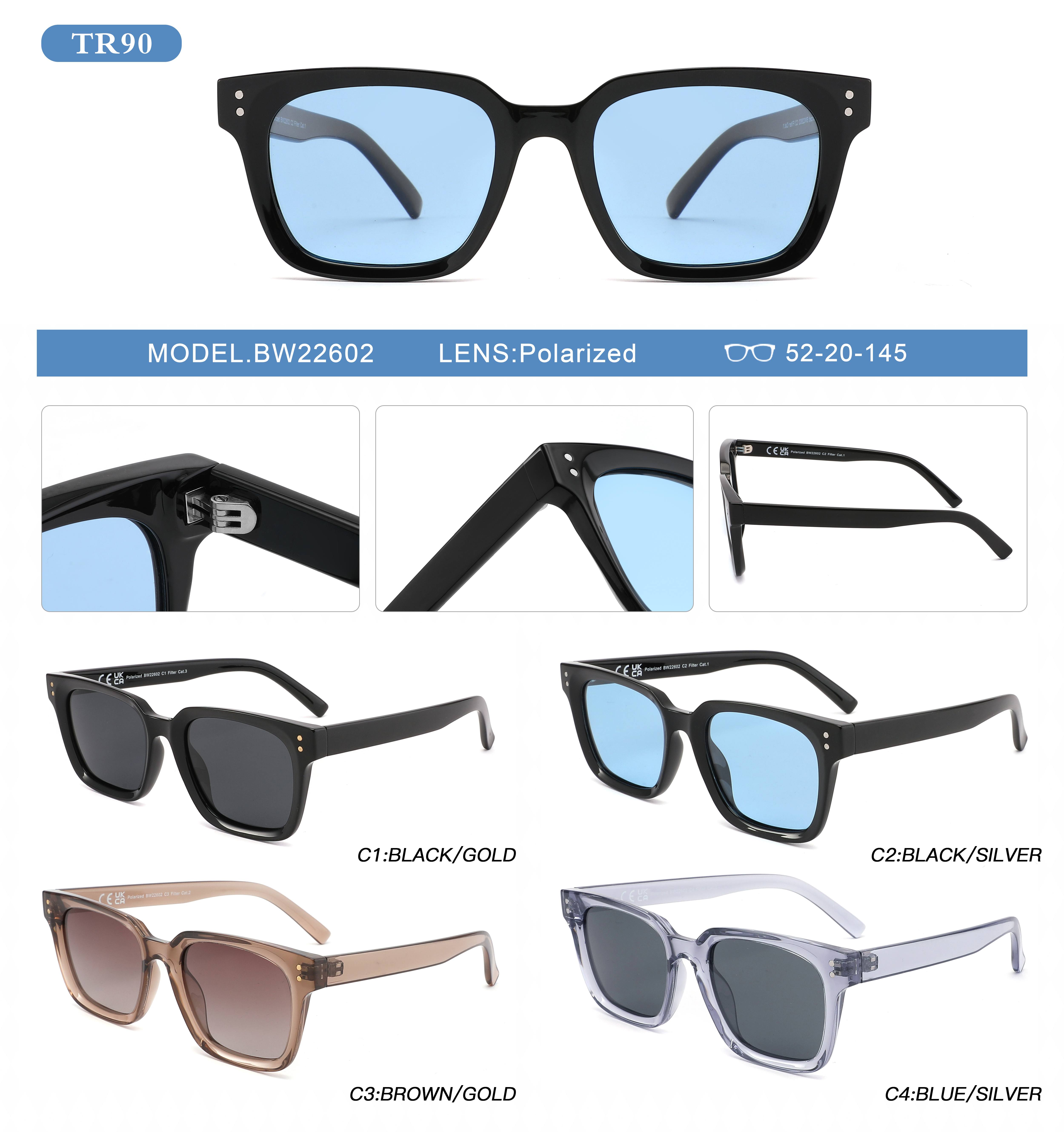 Be Well Optical BW22602 TR90 Polarized Square Sunglasses