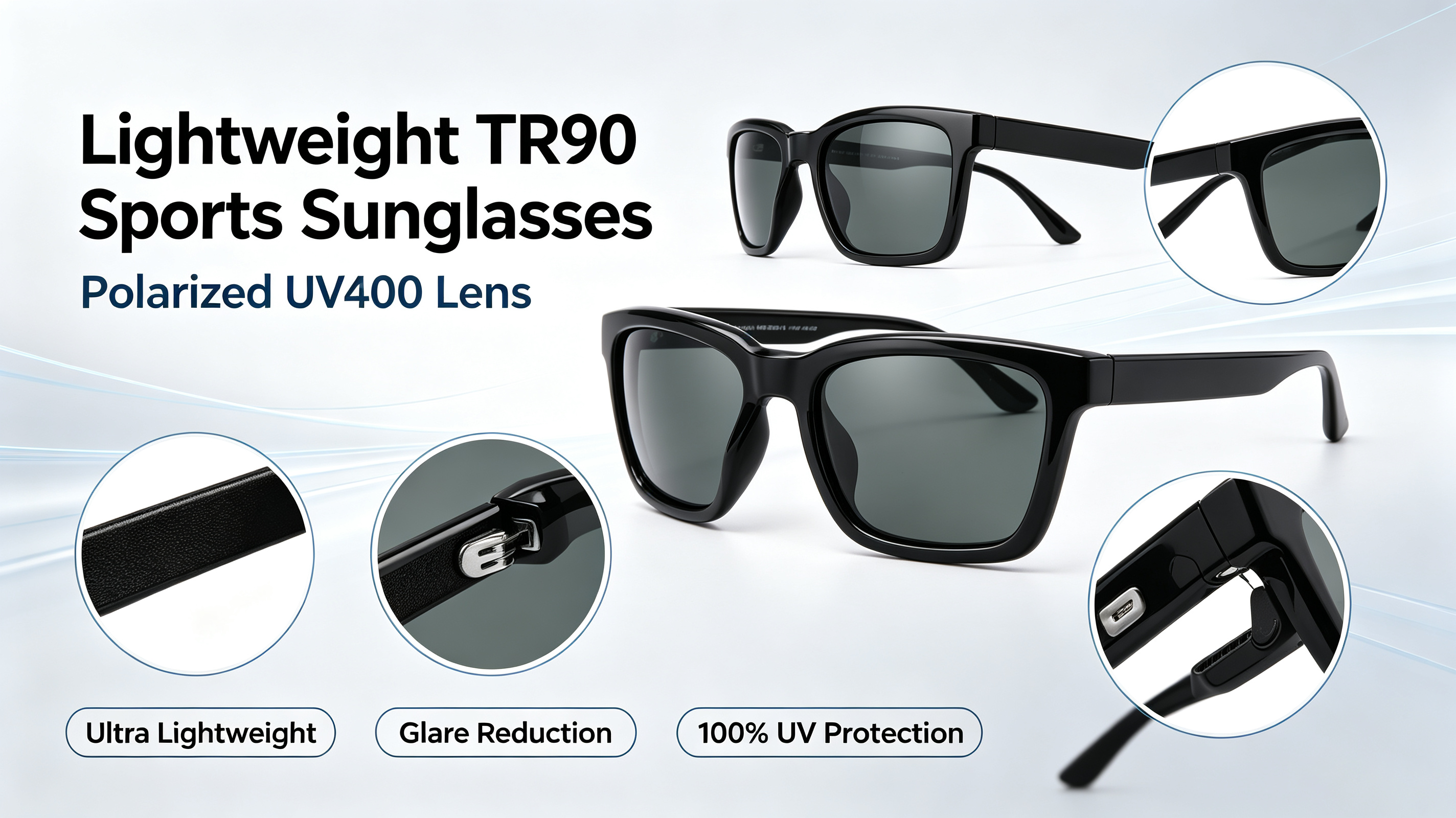Lightweight TR90 Sports Sunglasses Polarized UV400 Lens