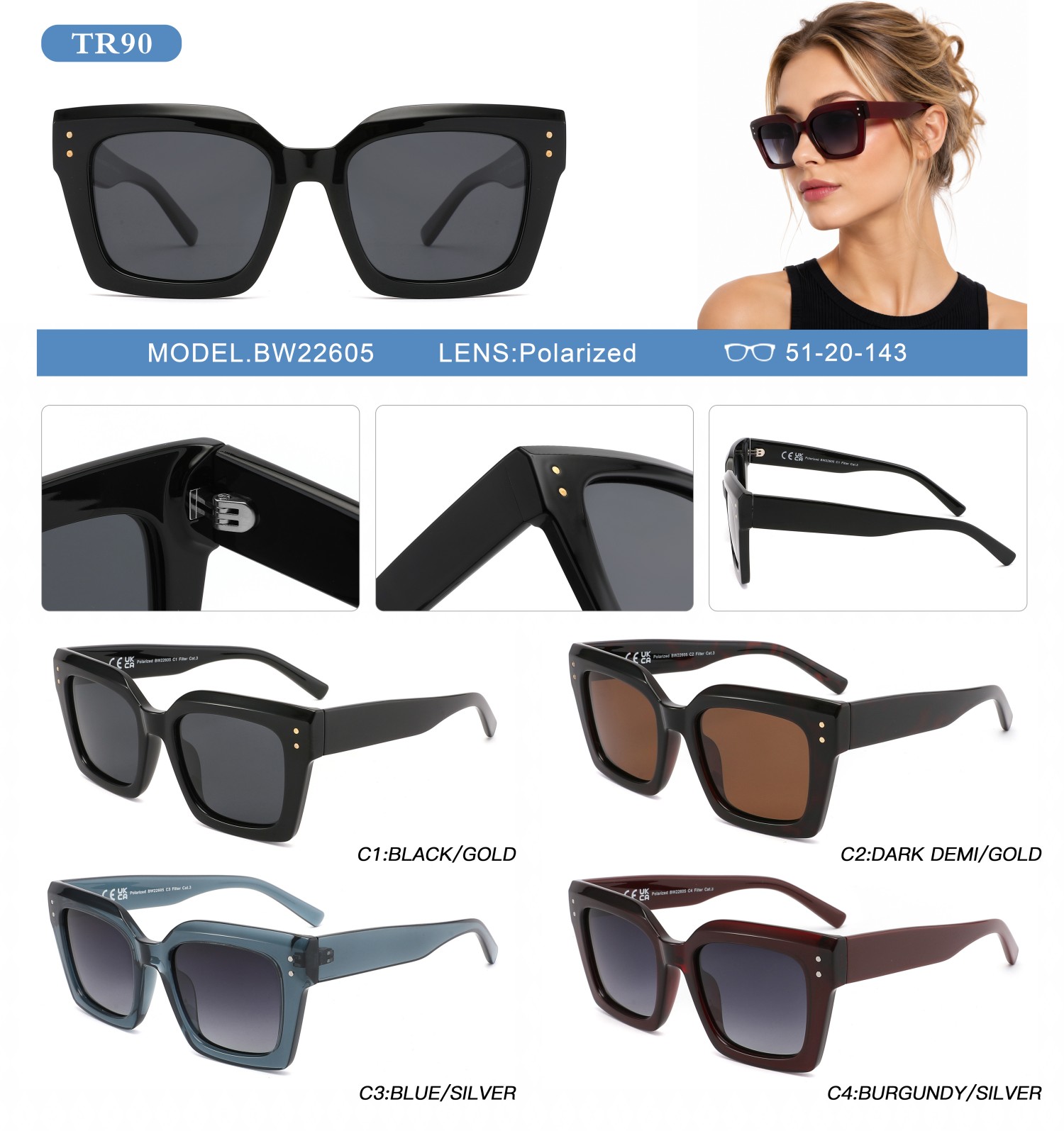 Lightweight TR90 sunglasses model 06