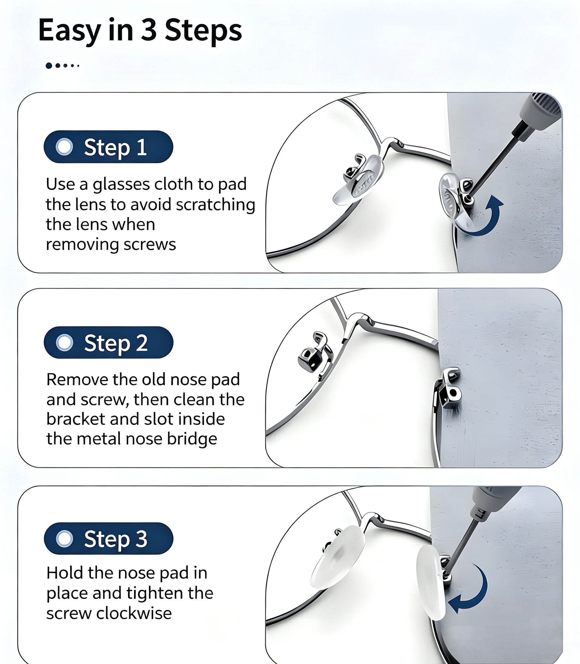Adjustable silicone nose pads titanium glasses frame
