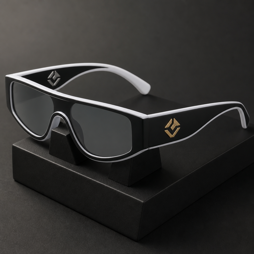 Gold and silver hot stamping logo sunglasses