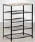 wooden and iron shoe cabinet
