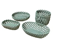 Ceramic woven basket