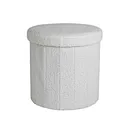 Soft Teddy Fleece Storage Stool – Petal Design & Magnetic Lid