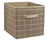 Striped Bamboo Storage Box (with Side Handles)
