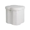 Soft Teddy Fleece Storage Stool – Petal Design & Magnetic Lid