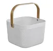 Dual-Handle White Mesh Storage Basket: Easy-Carry for On-the-Go Organizing