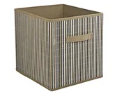 Striped Bamboo Storage Box (with Side Handles)