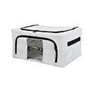 Fabric Storage Box with Clear Window & Double Zippers