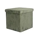 Retro Corduroy Storage Stool – Square Design for Seating & Organizing