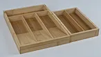 2-Piece Bamboo Cutlery Tray Set