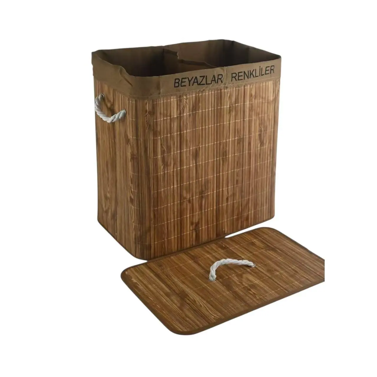 ReliLink-bamboo foldable laundry hamper