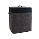 Bamboo Fabric Laundry Hamper with Removable Bamboo Lid & Rope Handle