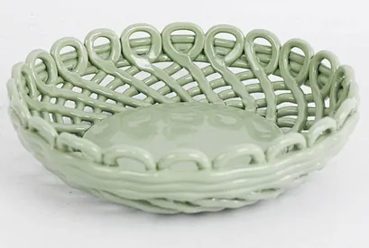 Ceramic woven basket