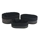 Multi-Size Oval Fabric Organizer Set: Textured Design for Home Use