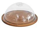 Bamboo Base Clear Food Cover: Dust-Proof Display & Fresh-Keeping Tray Big