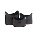 Textured Fabric 3-Size Curved Hanging Storage Basket Set