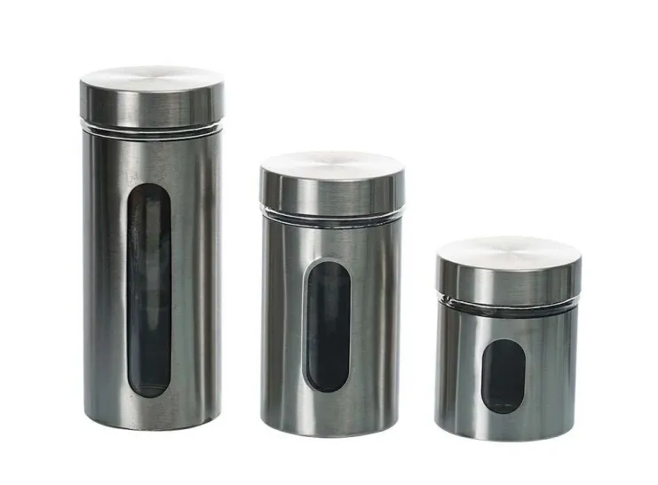 ReliLink-glass storage jar with stainless steel coating