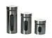 kitchen storage glass jar with stainless steel sleeve set 3