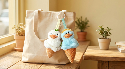 Ice cream stuffed animal duck plush