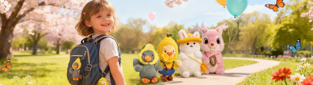 Spring Outing mini plush keychain banner