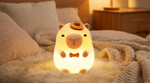 Voice-interactive night light capybara soft silicone