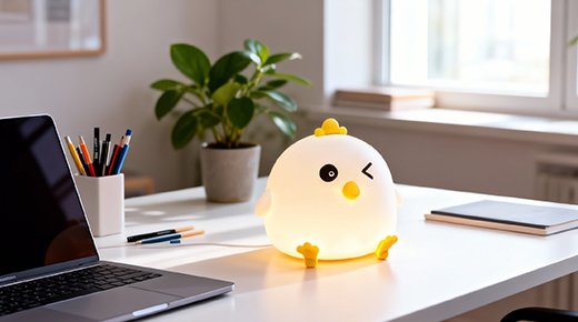 AI light that turns on with tap and talks