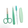 Wholesale Daily Professional Beauty Tools 4 Pcs Pink Green Eyebrow Razor Tweezers Scissors Beauty Set