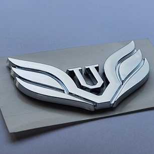 Nickel-Plated Logo 3D Sticker Nameplate Bright Silver  Adhesive Waterproof   Plastic Label