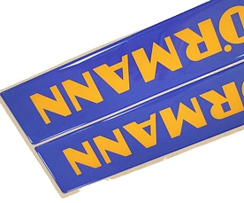 Custom Branded Logo Rectangular 3D Self-Adhesive Plastic Nameplate Durable Epoxy Sticker