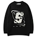 Breathable cotton wool men's crewneck sweater with custom jacquard & art logo, ideal for autumn, winter & spring. Comfortable casual knit pullover.