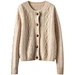 Shop high-quality Ladies Cashmere Cable Knit Sweater, classic twisted cable knit design, ultra-soft luxury cashmere fabric.