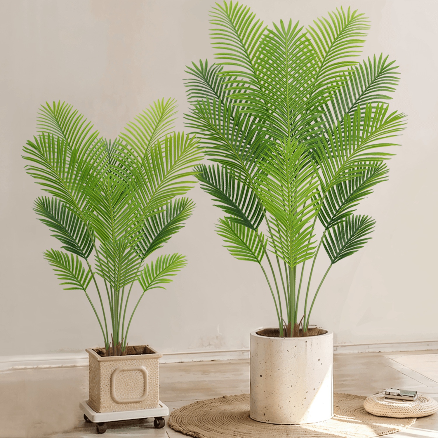Artificial Palm Tree 120cm  Faux Silk Green Realistic Decorative Fake Potted Plants Artificial for Bedroom Living Room Office Decor