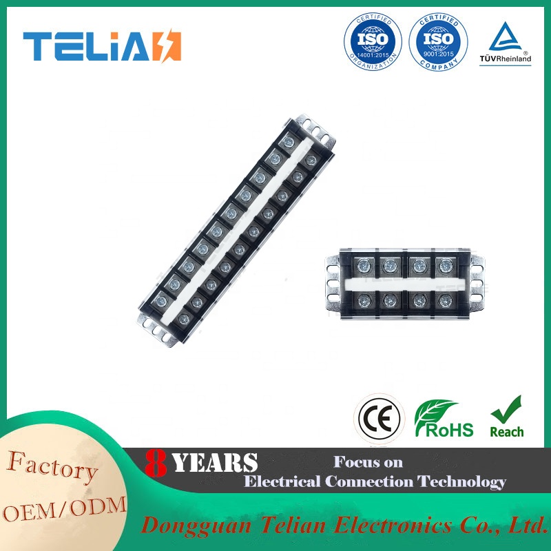dual row barrier terminal block strip delivers secure wire-to-board connection for energy storage systems, lithium battery packs and industrial control circuits power distribution in new energy applications.