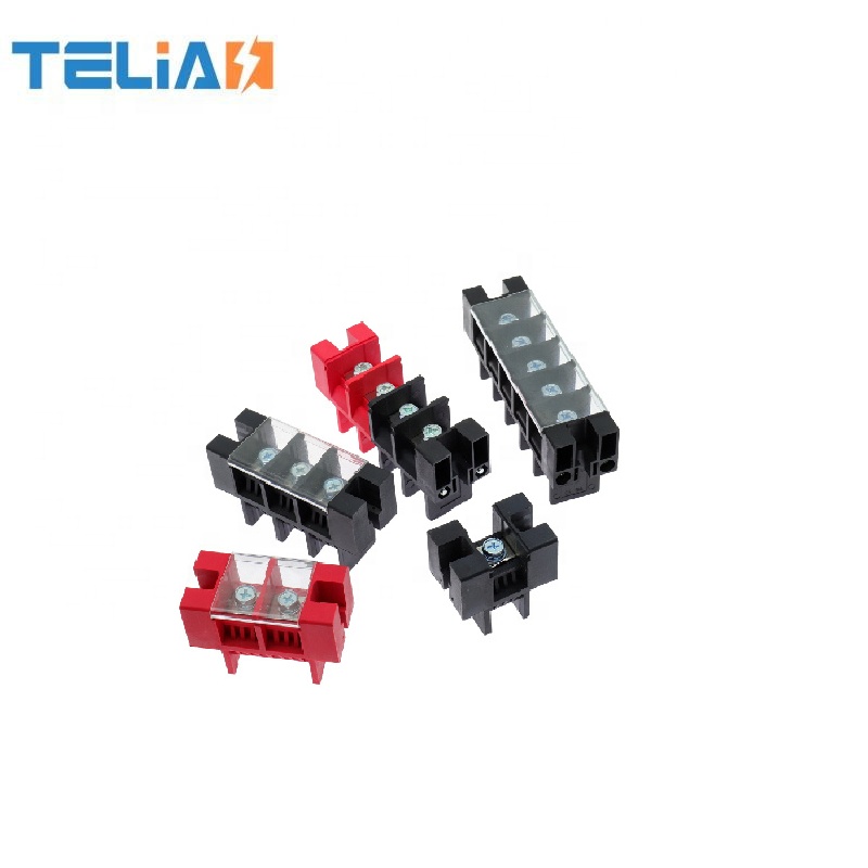 terminal blocks with customizable poles. Engineered for secure panel-mount connections in industrial power systems. Features robust insulation and high-current stability.