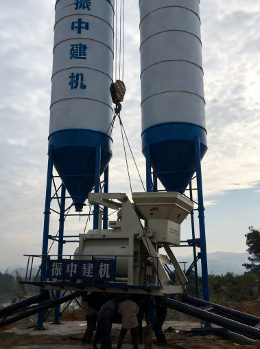 HZS50 fixed concrete batching plant