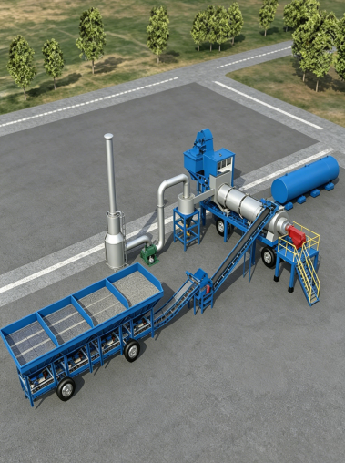 Mobile drum type asphalt mixing plant