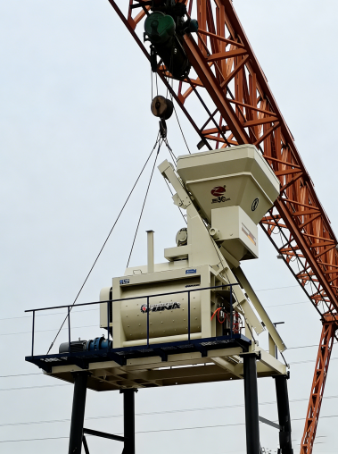 JS1000 twin shaft concrete mixer motor power adjustable