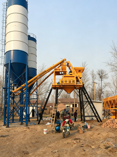 HZS50 static concrete batch plant for sale