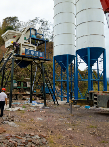 HZS75 stationary concrete batching plant for sale