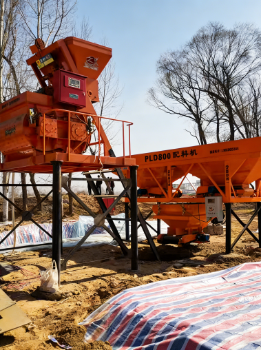 compact HZS25 fixed concrete plant